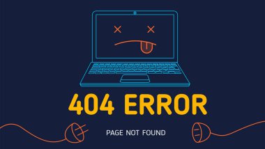 404 hata sayfası satırı defter vektör tasarım şablonu için beyaz arka plan grafiği ile Web sitesi bulunamadı