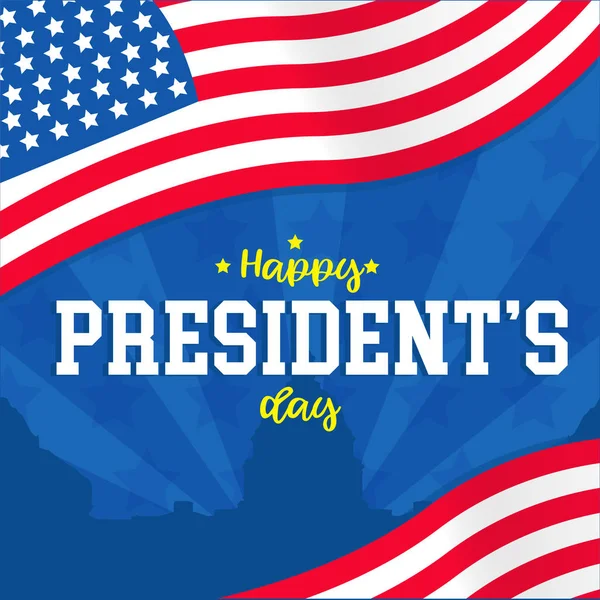 Feliz Día Presidentes Banner Vector Gráfico — Archivo Imágenes Vectoriales