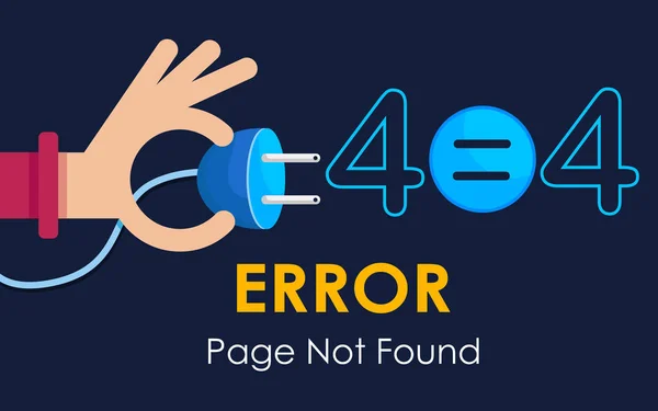 Fel 404 Sidan Hittades Inte Plug Vektorbild — Stock vektor