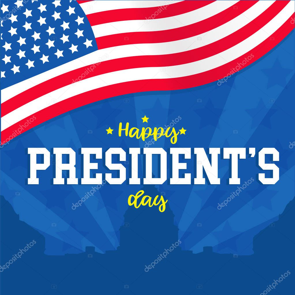 Happy president's day vector background or banner graphic