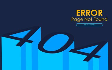 3D stil vektör grafiği içinde bulunmayan 404 hata sayfası