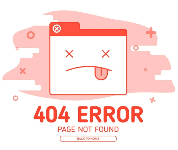 404 Fehler Mit Symbol Registerkarte Wedsite Fehler Design Vorlage Für — Stockvektor