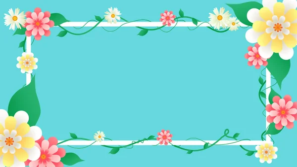 Frühling Verkauf Hintergrund Vektor Mit Blumen Illustration Vorlage Oder Banner — Stockvektor