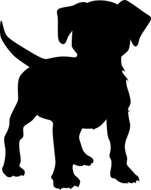 Küçük sevimli köpek vektör siluet