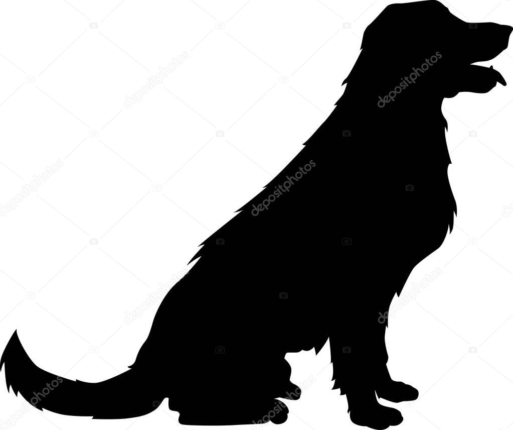 Sitting dog vector silhouette