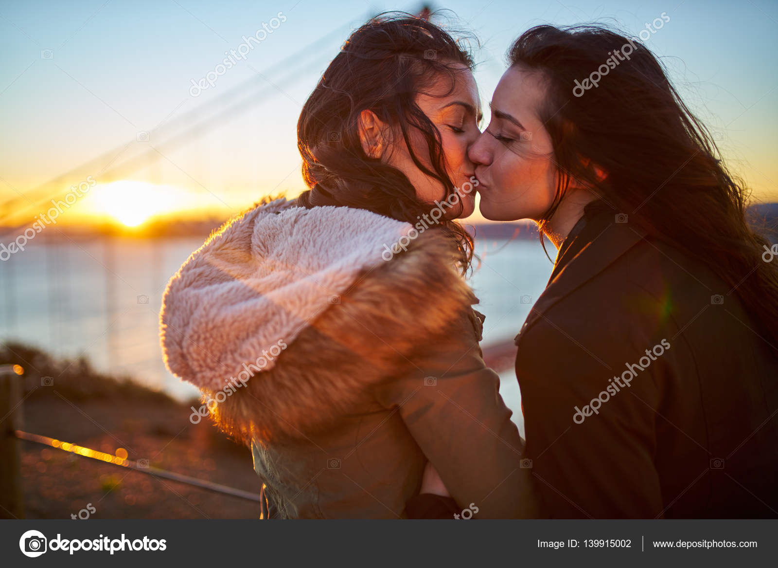 Lesbian Couple Kissing