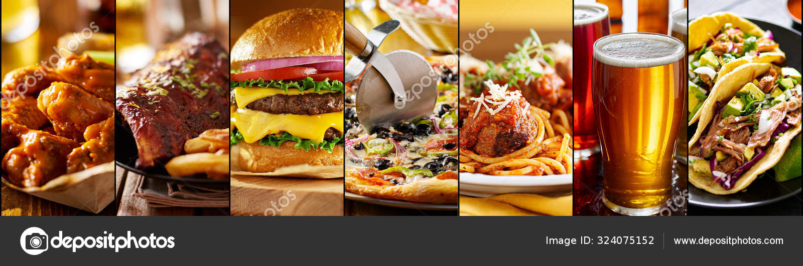 Collage American Restaurant Food Items Stock Photo by ©resnick_joshua1 324075152