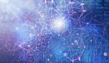 daireler ile soyut mesh arka plan,