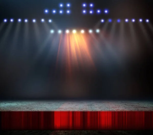 Background in show. Interior shined with a projector — Stock Photo, Image