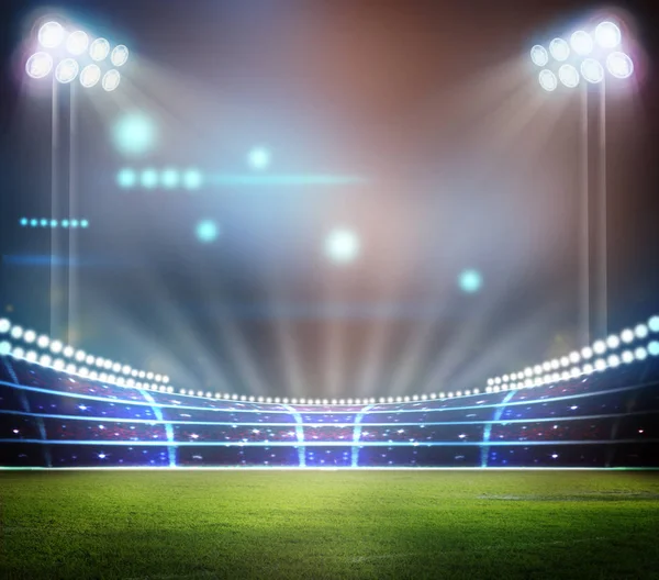 Stadion in verlichting 3D-rendering. — Stockfoto