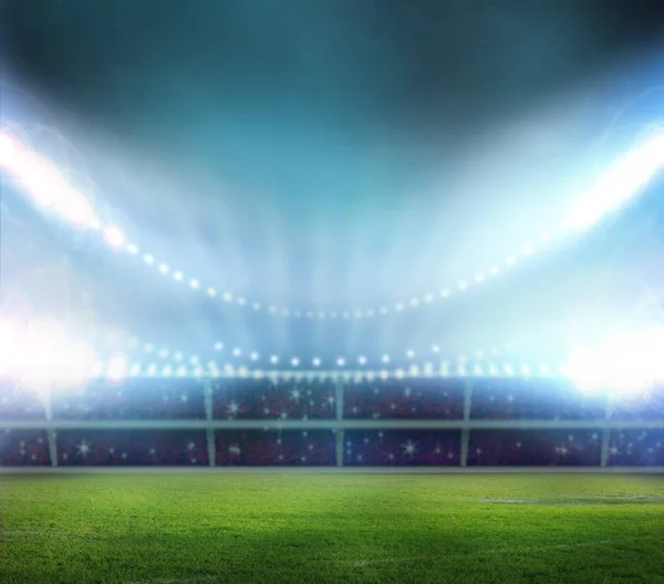 Lichten Nachts Stadion Renderen — Stockfoto