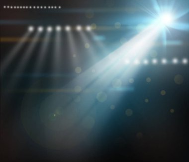 Koyu bir arkaplan karşısında konser ışıkları