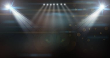 Koyu bir arkaplan karşısında konser ışıkları