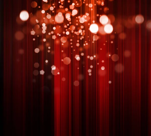 Vánoční světla červené pozadí — Stock fotografie