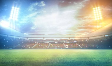 Işıklar ve parıltılar içinde stadyum