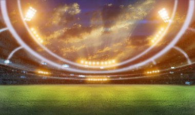 Işıklar ve parıltılar içinde stadyum