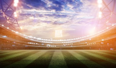 gece ve Futbol Stadyumu ışıkları