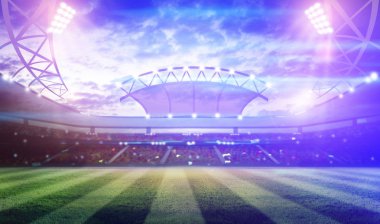 gece ve Futbol Stadyumu ışıkları 