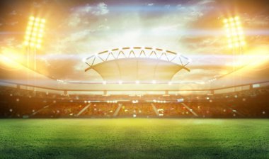 Işıklar ve parıltılar içinde stadyum