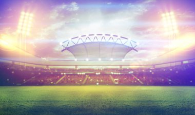 Işıklar ve parıltılar içinde stadyum