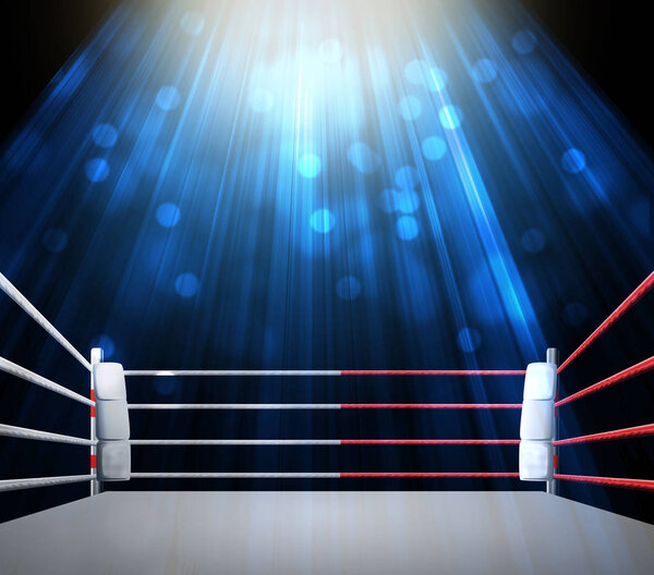 боксерское кольцо с подсветкой от прожекторов
. 