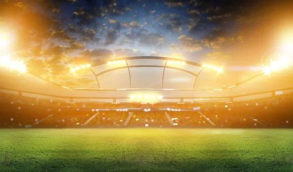 Noche y estadio de fútbol — Foto de Stock