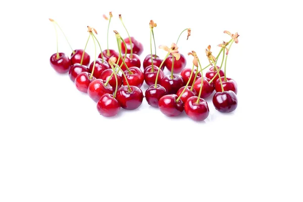 Cerezas Aisladas Sobre Fondo Blanco —  Fotos de Stock