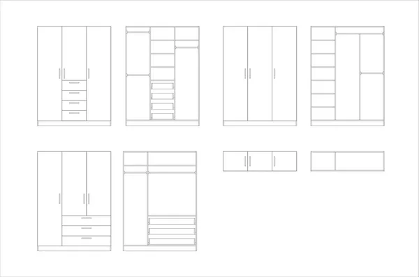 Armadio collezione di design isolato su sfondo bianco. Vettore . — Vettoriale Stock