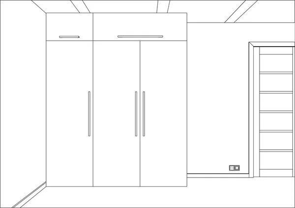 3 d ベクター イラストです。インテリアのワードローブ. — ストックベクタ