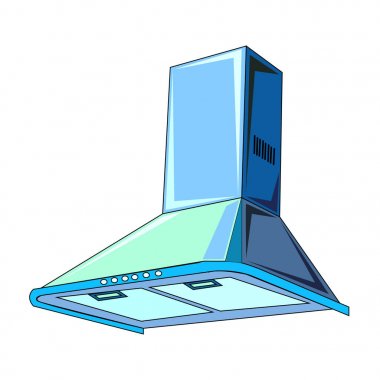 The vector illustration  of the electric cupola cooker hood clipart