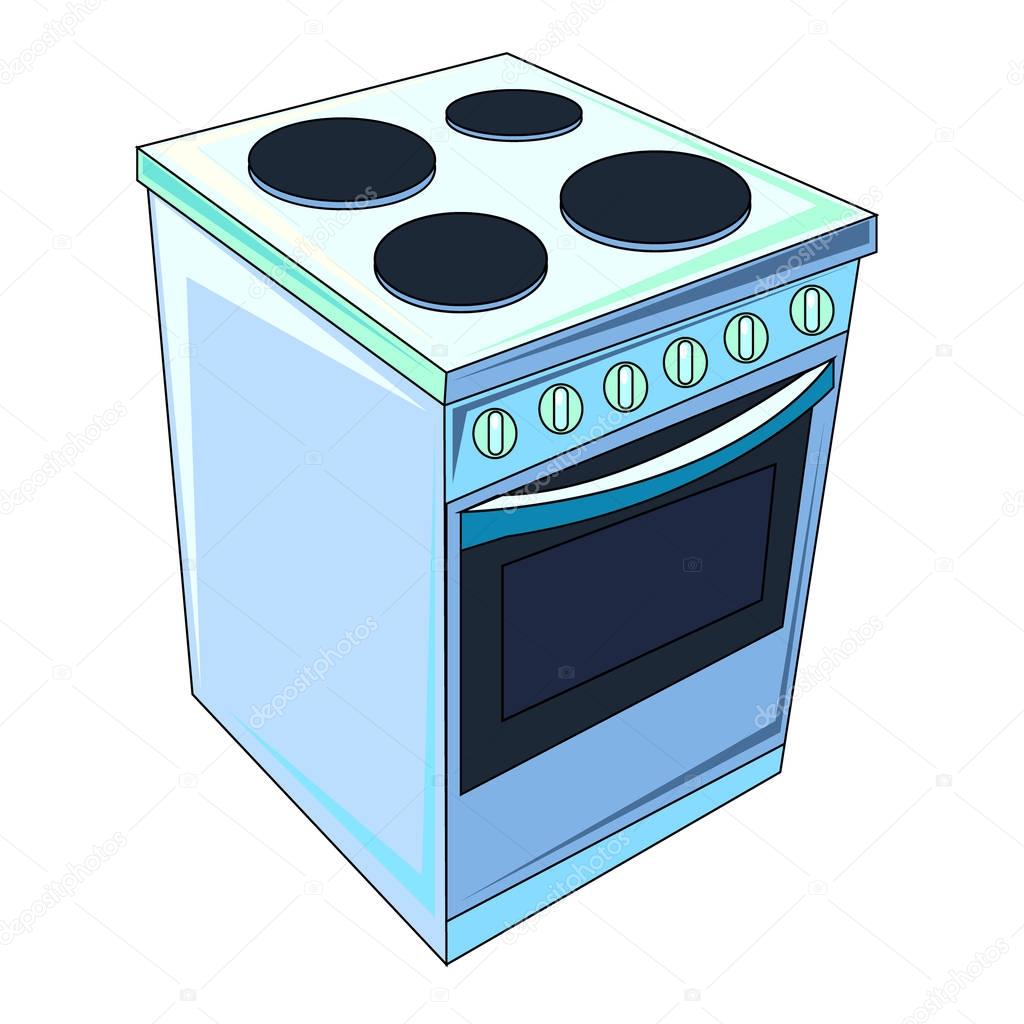 The vector illustration  of the sale electric stove to create an internet shop icon or a kitchen book about home electric appliances