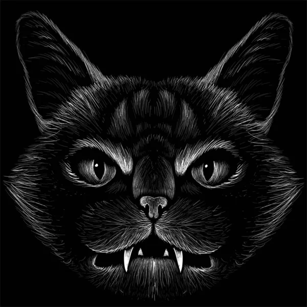 The logo cat for tattoo or T-shirt design or outwear.