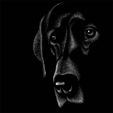 Dövme ya da tişört tasarımı için logo köpeği ya da outwear, basitçe illüstrasyon 