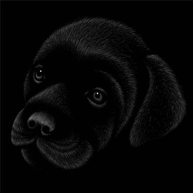 Dövme ya da tişört tasarımı ya da giyimi için logo köpeği, basitçe illüstrasyon