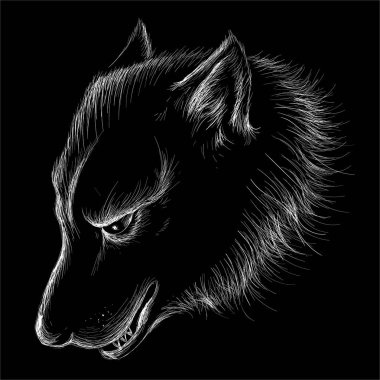 Dövme ya da tişört tasarımı için logo köpeği ya da outwear, basitçe illüstrasyon 