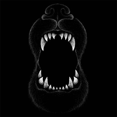 Dövme için Vektör logosu köpeği ya da kurt ya da tişört tasarımı ya da giysisi. Tatlı baskı tarzı köpek ya da kurt arkaplanı.