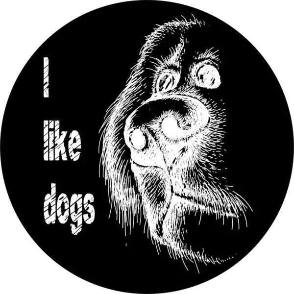 Logo Anjing Untuk Tato Atau Desain Baju Atau Pakaian Hanya — Stok Foto