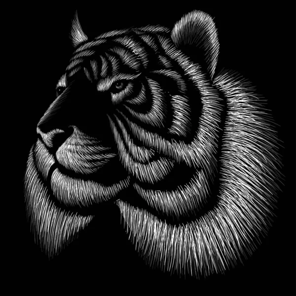Tigre Del Logotipo Para Tatuaje Diseño Ropa Camiseta Ilustración Simple —  Fotos de Stock