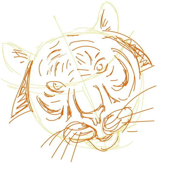 Tigre Logotipo Para Tatuagem Design Camiseta Roupa Interior Simplesmente Ilustração — Fotografia de Stock