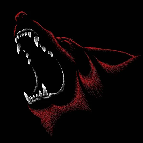 El logotipo de Vector perro o lobo para tatuaje o diseño de camiseta o outwear. Lindo estilo de impresión perro o lobo fondo . — Foto de Stock