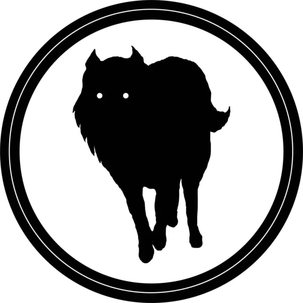 The logo dog  or wolf for tattoo or T-shirt design or outwear.  Cute print style dog  or wolf  background. — 스톡 사진