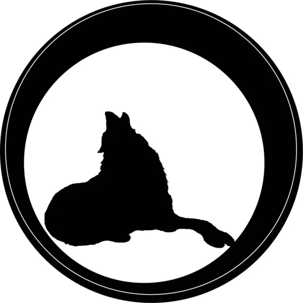 Логотип Vector собака или волк для татуировки или футболки дизайн или внешний вид. Симпатичный принт в стиле собаки или волка фон . — стоковое фото