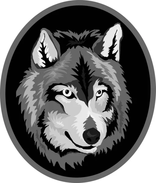 Het logo hond of wolf voor tattoo of T-shirt ontwerp of outwear. Leuke print stijl hond of wolf achtergrond. — Stockfoto