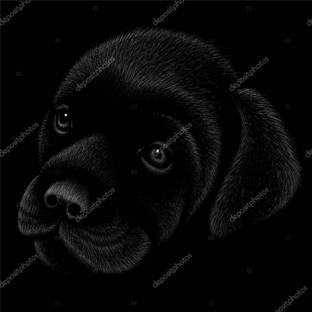 Logo puppy for tattoo or T-shirt design or outwear, simply illustration