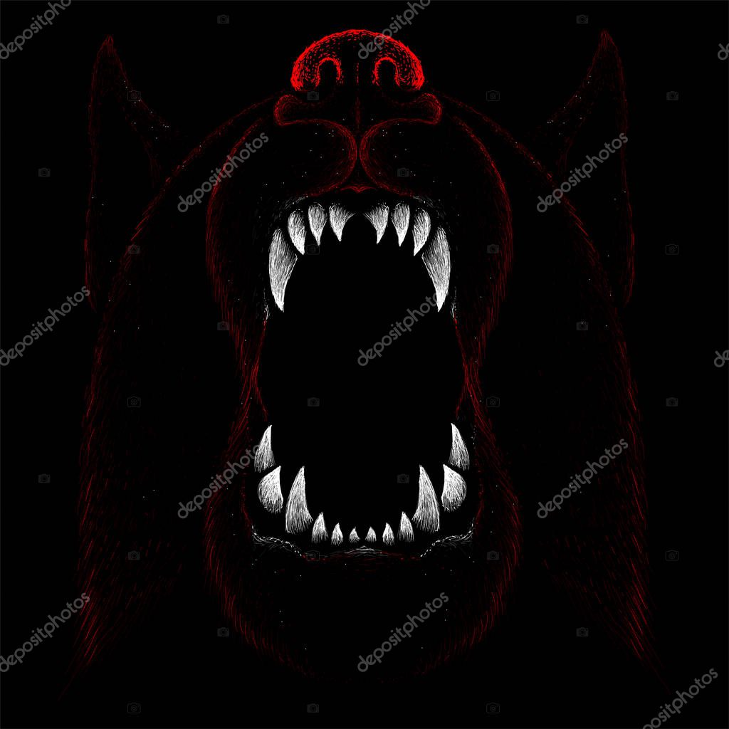 Logo of dog or wolf for tattoo or cloth design