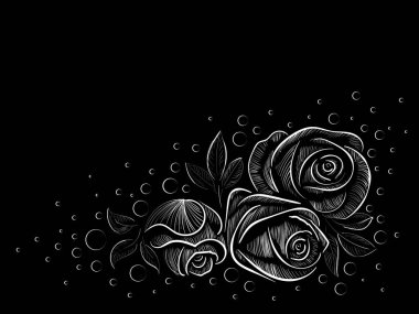 Gül posteri, basitçe vektör illüstrasyonu  