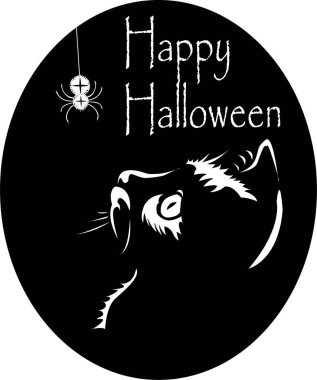 Dövme ya da kumaş tasarımı için kedi logosu, basitçe vektör çizimi  