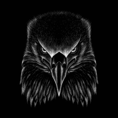 Dövme ya da kumaş tasarımı için kartal logosu, basitçe vektör çizimi  