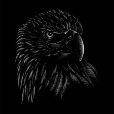 Dövme ya da kumaş tasarımı için kartal logosu, basitçe vektör çizimi  