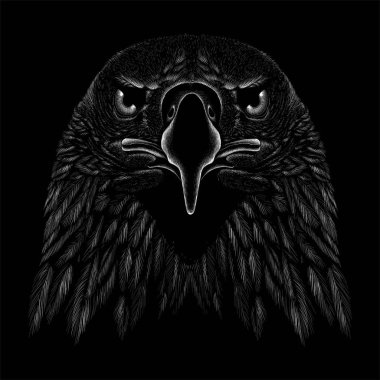 Dövme ya da kumaş tasarımı için kartal logosu, basitçe vektör çizimi  